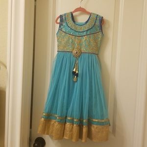 Girls Anarkali Dress Seagreen